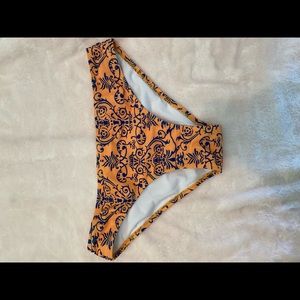 Orange and blue bikini bottoms